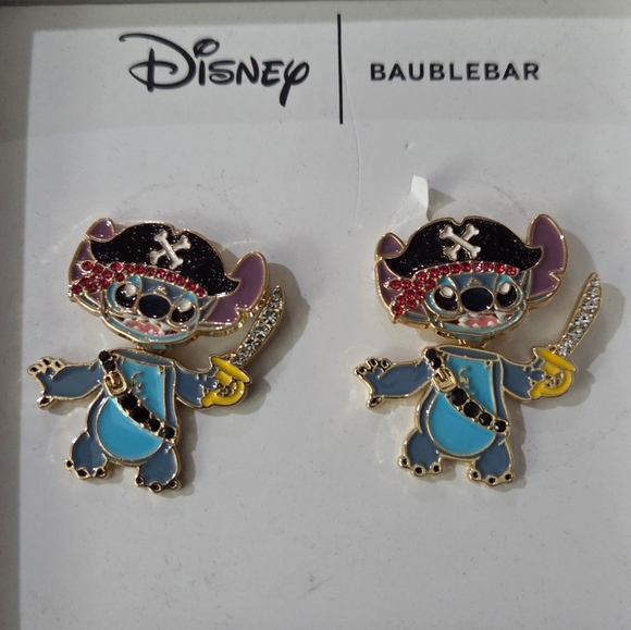 BaubleBar Disney - NEW Lilo & Stitch Pirate Dangling Sparkily Earrings - Picture 4 of 7
